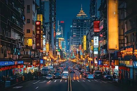 澳门夜色·繁华招牌街